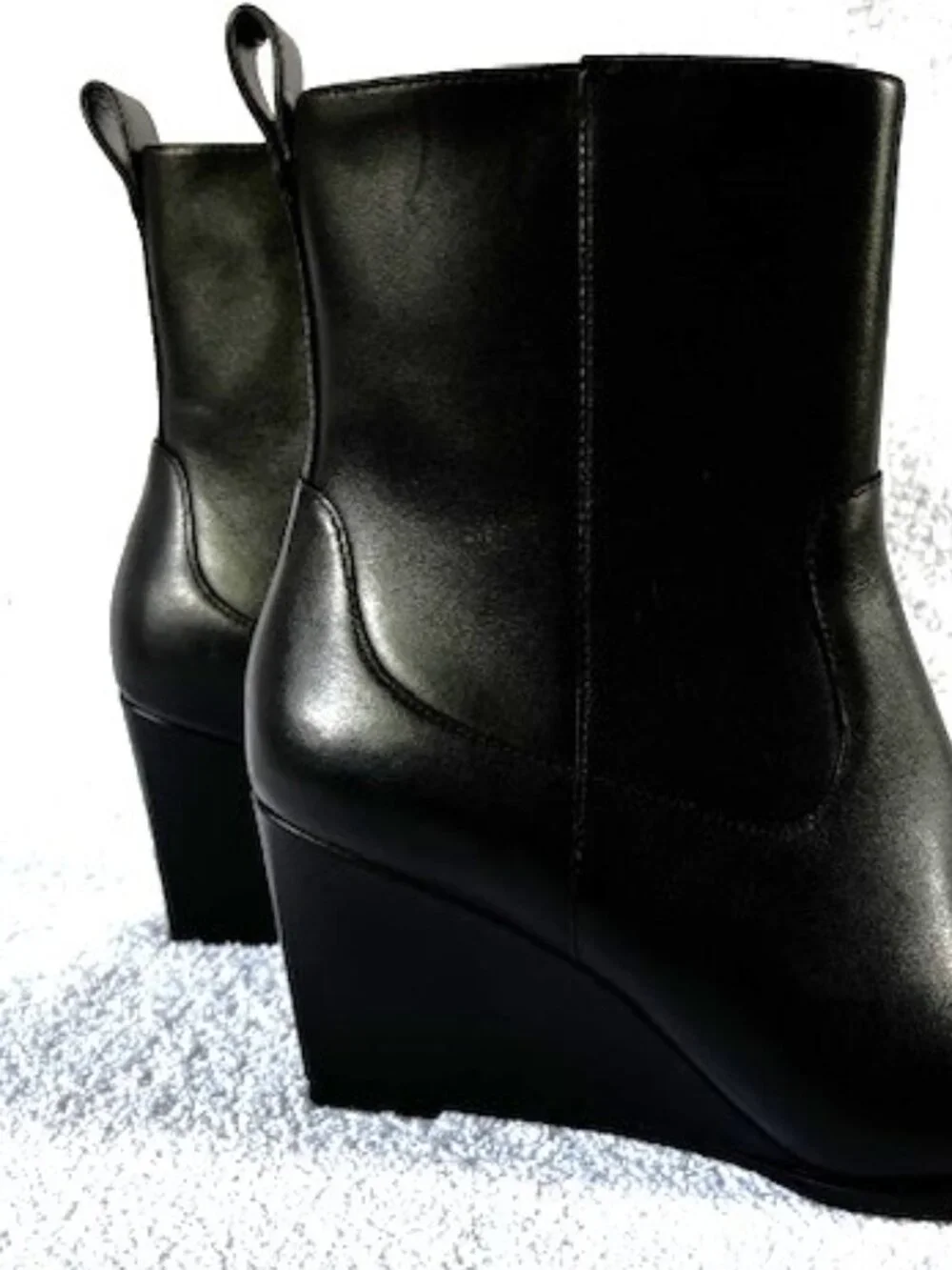 Coach Josephine black leather wedge bootie NWOT Size 8-1/2 - Picture 4 of 13